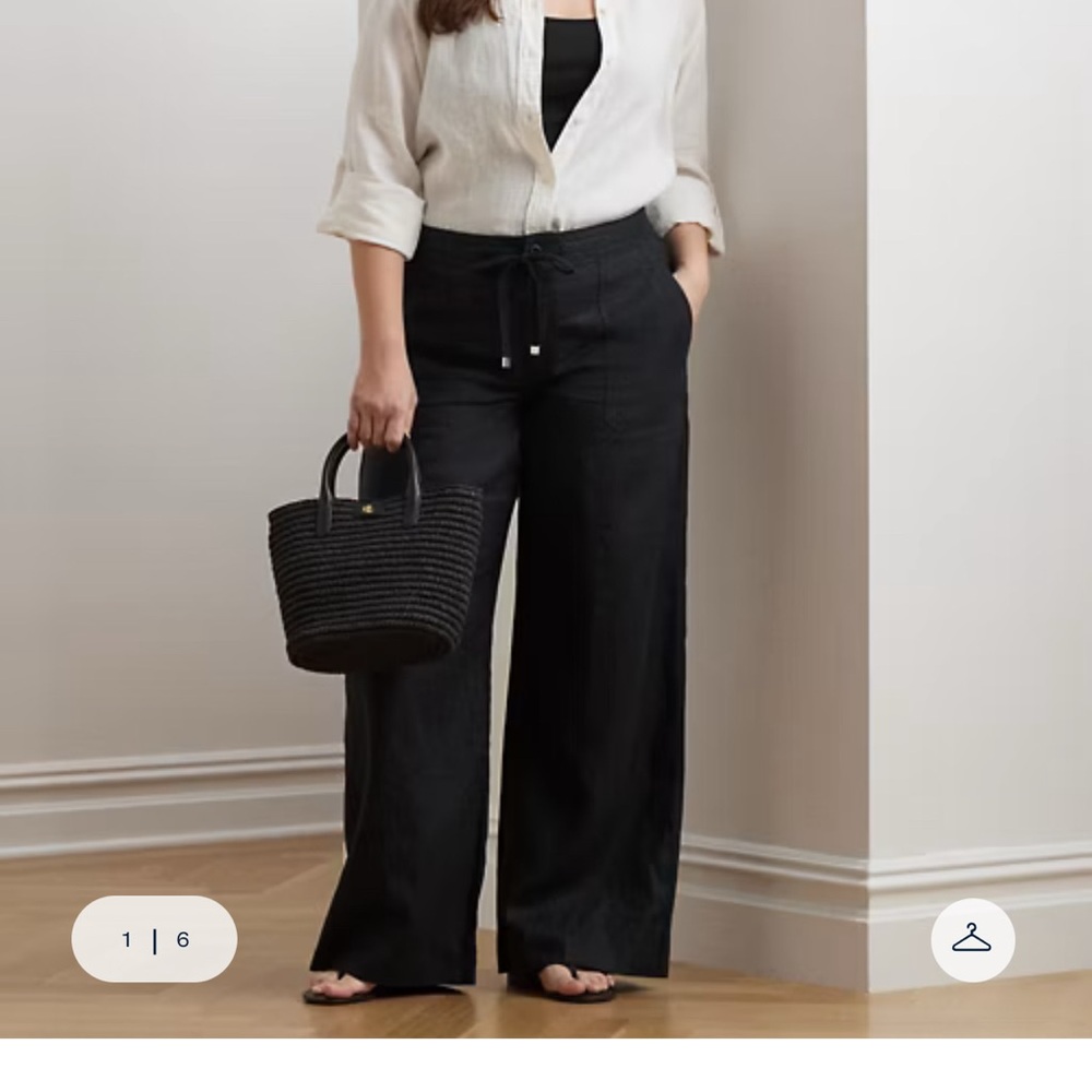 Women's Ralph Lauren Black Label Wide-Leg Linen Pants